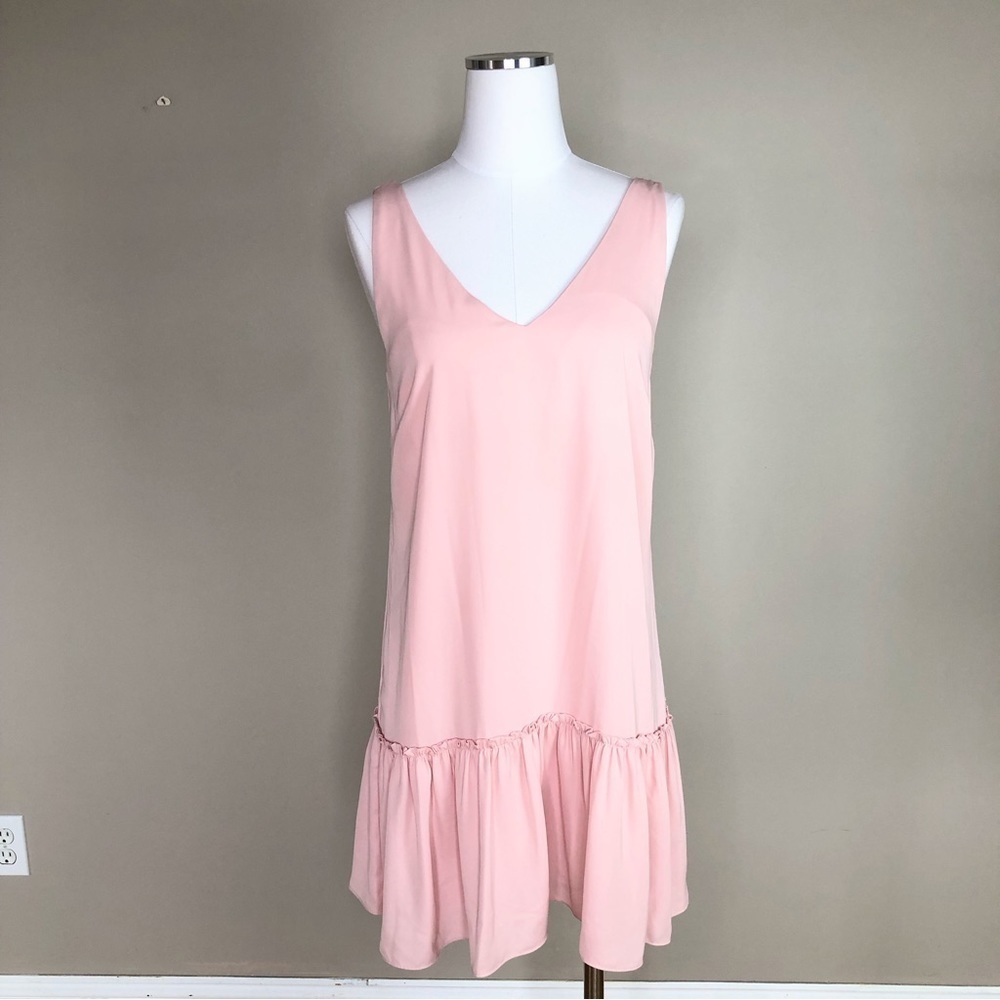 AMANDA Uprichard ballerina pink mini dress ruffle hem P